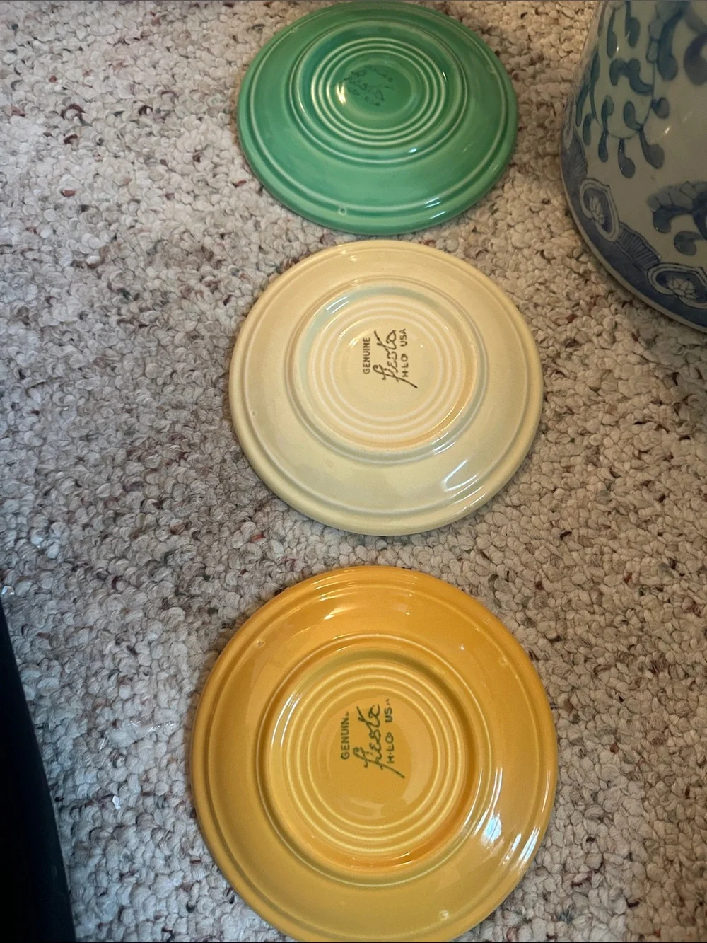 3 vintage fiesta saucers. 1938